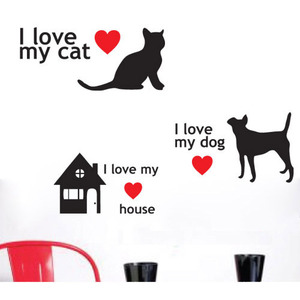 [FUN&amp;KIDS]강아지,고양이,집-그래픽스티커(WG-010)  /페인트김사장